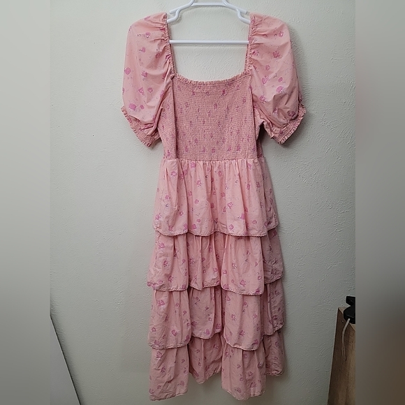 LoveShackFancy X Target Simone Pink Tiered Ruffle Maxi Dress - Picture 3 of 15